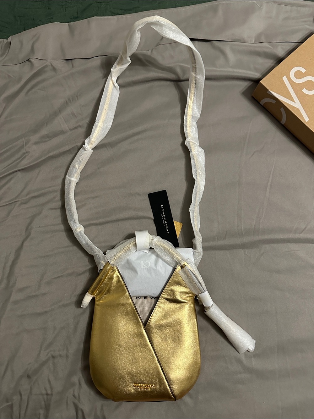 Donna Karan Metallic Gold Crossbody Bag